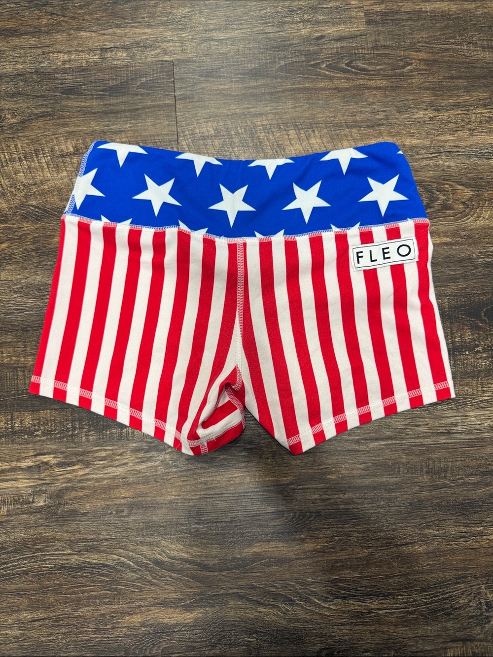Fleo Patriotic Star Waist Red and White Stripe Shorts